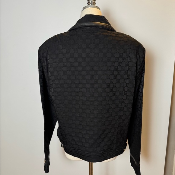 St. John Black Logo Textured Denim Jacket Size L - Picture 7 of 12